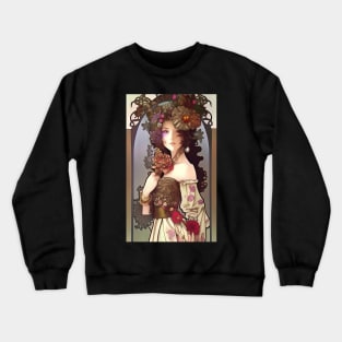 Cute Victorian Girl Floral Steampunk Crewneck Sweatshirt